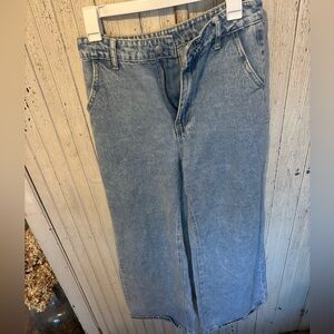 SHEIN Light Blue Wide Leg Jeans